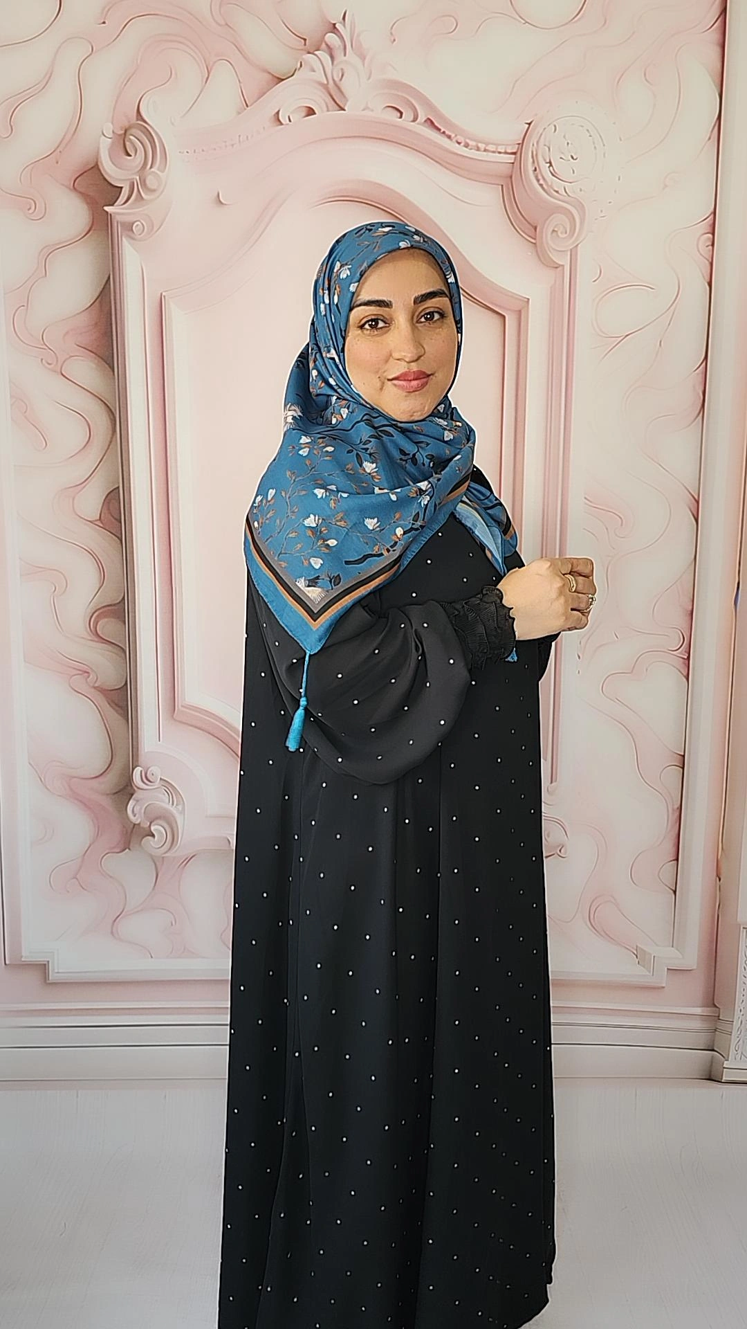 روسری نخی چاپی قواره 120 دور دوخت