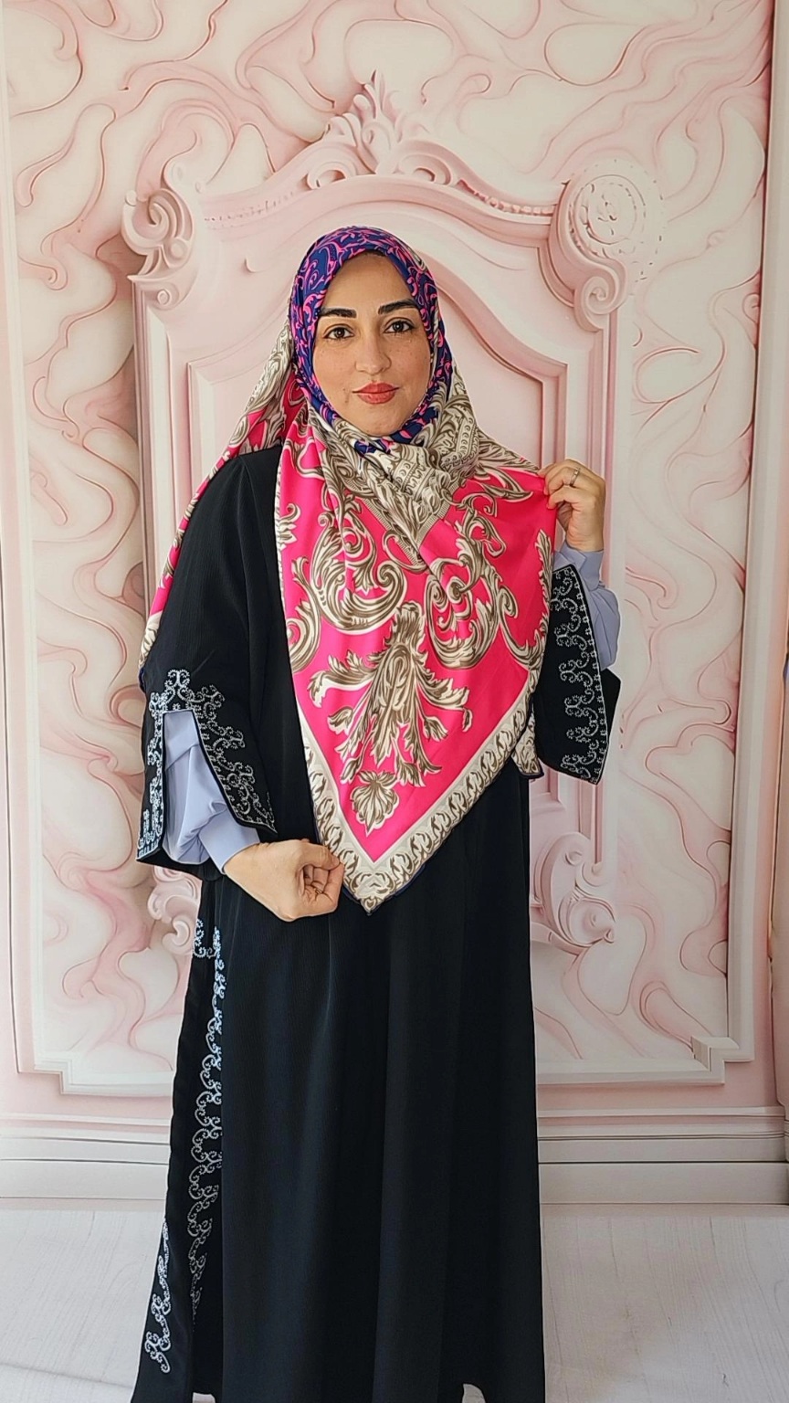 روسری ابریشم توییل فواره 140 دور دوخت ایرانی