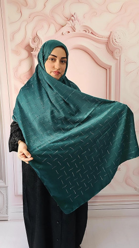 شال کوپرا رنگی نگین کاری قواره ۱۹۰×۷۰