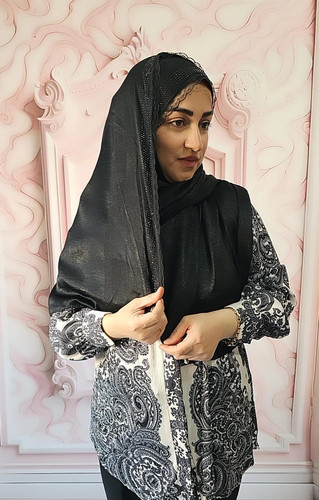 شال کوپرا نگینکاری تور دوزی قواره ۱۸۰×۷۰